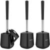 imageSetSail Toilet Brush and Holder 3 Pack Self Closing Lid Toilet Bowl Brushes Holder Extra Long Handle Ventilated Toilet Brush Set for Bathroom Cleaning Nylon Bristles BlackBlack