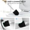 imageSetSail Toilet Brush and Holder 3 Pack Self Closing Lid Toilet Bowl Brushes Holder Extra Long Handle Ventilated Toilet Brush Set for Bathroom Cleaning Nylon Bristles BlackWhite  Grey