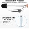 imageSetSail Toilet Brush and Holder 3 Pack Self Closing Lid Toilet Bowl Brushes Holder Extra Long Handle Ventilated Toilet Brush Set for Bathroom Cleaning Nylon Bristles BlackWhite  Grey