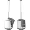 imageSetSail Toilet Brush and Holder 3 Pack Self Closing Lid Toilet Bowl Brushes Holder Extra Long Handle Ventilated Toilet Brush Set for Bathroom Cleaning Nylon Bristles BlackWhite  Grey