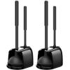 imageSetSail Toilet Brush and Plunger Set Toilet Plungers for Bathroom Heavy Duty Toilet Bowl Brush and Holder Hidden Toilet Plunger and Brush Set for Deeply Cleaning  BlackBlack