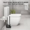 imageSetSail Toilet Brush and Plunger Set Toilet Plungers for Bathroom Heavy Duty Toilet Bowl Brush and Holder Hidden Toilet Plunger and Brush Set for Deeply Cleaning  BlackBlack
