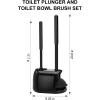 imageSetSail Toilet Brush and Plunger Set Toilet Plungers for Bathroom Heavy Duty Toilet Bowl Brush and Holder Hidden Toilet Plunger and Brush Set for Deeply Cleaning  BlackBlack
