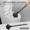 imageSetSail Toilet Brush and Plunger Set Toilet Plungers for Bathroom Heavy Duty Toilet Bowl Brush and Holder Hidden Toilet Plunger and Brush Set for Deeply Cleaning  BlackBlack