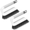 imageSetSail Scrub Brush Heavy Duty Cleaning Brushes with Handle Comfort Grip Shower Scrubber for Cleaning Bathroom Tub Kitchen Sink Floor Carpet 2 Pack BlueGrey2 Pack