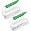 imageSetSail Scrub Brush HeavyDuty Scrub Brushes for Cleaning with Stiff Bristles Cleaning Brush for Shower Bathroom Carpet Kitchen and Bathtub Scrubber  2 PackGreen White2pack