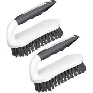 imageSetSail Scrub Brush HeavyDuty Scrub Brushes for Cleaning with Stiff Bristles Cleaning Brush for Shower Bathroom Carpet Kitchen and Bathtub Scrubber  2 PackBlack2pack