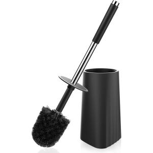 imageSetSail Toilet Brush Compact Size Toilet Bowl Brush and Holder Toilet Brushes for Bathroom with 304 Stainless Steel Handle Toilet Cleaner Brush with Durable Scrubbing Bristles SplashProof1 Pack