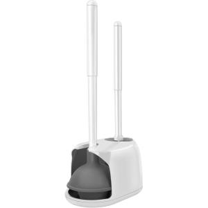 imageSetSail Toilet Brush and Plunger Set Toilet Plungers for Bathroom Heavy Duty Toilet Bowl Brush and Holder Hidden Toilet Plunger and Brush Set for Deeply Cleaning  BlackWhite