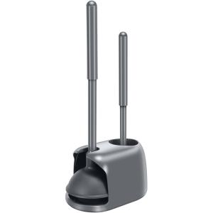 imageSetSail Toilet Brush and Plunger Set Toilet Plungers for Bathroom Heavy Duty Toilet Bowl Brush and Holder Hidden Toilet Plunger and Brush Set for Deeply Cleaning  BlackGray