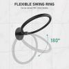imageSetSail Adhesive Towel Holder for Bathroom Wall Matte Black Hand Towel Ring 304 Stainless Steel Towel Hanger for Bathroom KitchenBlack