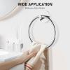 imageSetSail Adhesive Towel Holder for Bathroom Wall Matte Black Hand Towel Ring 304 Stainless Steel Towel Hanger for Bathroom KitchenMirror Silver