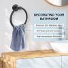 imageSetSail Bathroom Hardware Set Silver 304 Stainless Steel Bathroom Accessories Set Includes Towel Holder and 2 Pack Towel Hooks Drill HoleBlack