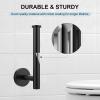 imageSetSail Bathroom Hardware Set Silver 304 Stainless Steel Bathroom Accessories Set Includes Towel Holder and 2 Pack Towel Hooks Drill HoleBlack