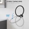 imageSetSail Bathroom Hardware Set Silver 304 Stainless Steel Bathroom Accessories Set Includes Towel Holder and 2 Pack Towel Hooks Drill HoleBlack