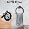 imageSetSail Bathroom Hardware Set Silver 304 Stainless Steel Bathroom Accessories Set Includes Towel Holder and 2 Pack Towel Hooks Drill HoleBlack