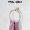 imageSetSail Bathroom Hardware Set Silver 304 Stainless Steel Bathroom Accessories Set Includes Towel Holder and 2 Pack Towel Hooks Drill HoleGold