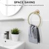 imageSetSail Bathroom Hardware Set Silver 304 Stainless Steel Bathroom Accessories Set Includes Towel Holder and 2 Pack Towel Hooks Drill HoleGold