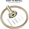 imageSetSail Bathroom Hardware Set Silver 304 Stainless Steel Bathroom Accessories Set Includes Towel Holder and 2 Pack Towel Hooks Drill HoleGold