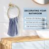 imageSetSail Bathroom Hardware Set Silver 304 Stainless Steel Bathroom Accessories Set Includes Towel Holder and 2 Pack Towel Hooks Drill HoleGold