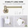 imageSetSail Bathroom Hardware Set Silver 304 Stainless Steel Bathroom Accessories Set Includes Towel Holder and 2 Pack Towel Hooks Drill HoleGold