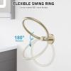 imageSetSail Bathroom Hardware Set Silver 304 Stainless Steel Bathroom Accessories Set Includes Towel Holder and 2 Pack Towel Hooks Drill HoleGold