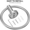 imageSetSail Bathroom Hardware Set Silver 304 Stainless Steel Bathroom Accessories Set Includes Towel Holder and 2 Pack Towel Hooks Drill HoleSilver