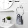 imageSetSail Bathroom Hardware Set Silver 304 Stainless Steel Bathroom Accessories Set Includes Towel Holder and 2 Pack Towel Hooks Drill HoleSilver