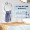 imageSetSail Bathroom Hardware Set Silver 304 Stainless Steel Bathroom Accessories Set Includes Towel Holder and 2 Pack Towel Hooks Drill HoleSilver