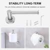 imageSetSail Bathroom Hardware Set Silver 304 Stainless Steel Bathroom Accessories Set Includes Towel Holder and 2 Pack Towel Hooks Drill HoleSilver