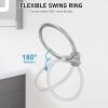 imageSetSail Bathroom Hardware Set Silver 304 Stainless Steel Bathroom Accessories Set Includes Towel Holder and 2 Pack Towel Hooks Drill HoleSilver