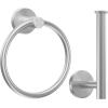 imageSetSail Bathroom Hardware Set Silver 304 Stainless Steel Bathroom Accessories Set Includes Towel Holder and 2 Pack Towel Hooks Drill HoleSilver