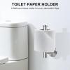 imageSetSail Toilet Paper Holder Wall Mount Matte Black Bathroom Toilet Paper Roll Holders 304 Stainless Steel Tissue Holder for Bathroom Hardware Accessories Drill HoleSilver