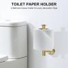 imageSetSail Toilet Paper Holder Wall Mount Matte Black Bathroom Toilet Paper Roll Holders 304 Stainless Steel Tissue Holder for Bathroom Hardware Accessories Drill HoleGold