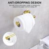 imageSetSail Toilet Paper Holder Wall Mount Matte Black Bathroom Toilet Paper Roll Holders 304 Stainless Steel Tissue Holder for Bathroom Hardware Accessories Drill HoleGold