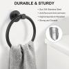 imageSetSail Towel Holder for Bathroom Wall Matte Black Towel Ring 304 Stainless Steel Hand Towel Holder Heavy Duty Towel Hanger for Bath KitchenBlack