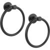imageSetSail Towel Holder for Bathroom Wall Matte Black Towel Ring 304 Stainless Steel Hand Towel Holder Heavy Duty Towel Hanger for Bath KitchenBlack