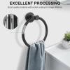 imageSetSail Towel Holder for Bathroom Wall Matte Black Towel Ring 304 Stainless Steel Hand Towel Holder Heavy Duty Towel Hanger for Bath KitchenBlack