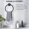imageSetSail Towel Holder for Bathroom Wall Matte Black Towel Ring 304 Stainless Steel Hand Towel Holder Heavy Duty Towel Hanger for Bath KitchenBlack