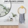 imageSetSail Towel Holder for Bathroom Wall Matte Black Towel Ring 304 Stainless Steel Hand Towel Holder Heavy Duty Towel Hanger for Bath KitchenDeep Gold