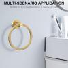 imageSetSail Towel Holder for Bathroom Wall Matte Black Towel Ring 304 Stainless Steel Hand Towel Holder Heavy Duty Towel Hanger for Bath KitchenDeep Gold