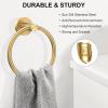 imageSetSail Towel Holder for Bathroom Wall Matte Black Towel Ring 304 Stainless Steel Hand Towel Holder Heavy Duty Towel Hanger for Bath KitchenDeep Gold