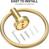 imageSetSail Towel Holder for Bathroom Wall Matte Black Towel Ring 304 Stainless Steel Hand Towel Holder Heavy Duty Towel Hanger for Bath KitchenDeep Gold