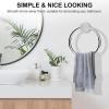 imageSetSail Towel Holder for Bathroom Wall Matte Black Towel Ring 304 Stainless Steel Hand Towel Holder Heavy Duty Towel Hanger for Bath KitchenMirrorsilver