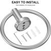 imageSetSail Towel Holder for Bathroom Wall Matte Black Towel Ring 304 Stainless Steel Hand Towel Holder Heavy Duty Towel Hanger for Bath KitchenSilver