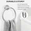 imageSetSail Towel Holder for Bathroom Wall Matte Black Towel Ring 304 Stainless Steel Hand Towel Holder Heavy Duty Towel Hanger for Bath KitchenSilver