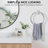 imageSetSail Towel Holder for Bathroom Wall Matte Black Towel Ring 304 Stainless Steel Hand Towel Holder Heavy Duty Towel Hanger for Bath KitchenSilver