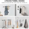 imageSetSail Towel Hooks for Bathrooms 2 Packs Screwin Matte Black Bathroom Towel Hook Wall Mounted 304 Stainless Steel Shower Towel Hooks for Coat Hanging Drilling HoleSilver