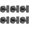 imageSetSail Towel Hooks for Bathrooms 2 Packs Screwin Matte Black Bathroom Towel Hook Wall Mounted 304 Stainless Steel Shower Towel Hooks for Coat Hanging Drilling HoleBlack