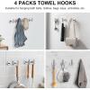 imageSetSail Towel Hooks for Bathrooms 2 Packs Screwin Matte Black Bathroom Towel Hook Wall Mounted 304 Stainless Steel Shower Towel Hooks for Coat Hanging Drilling HoleMirror Silver